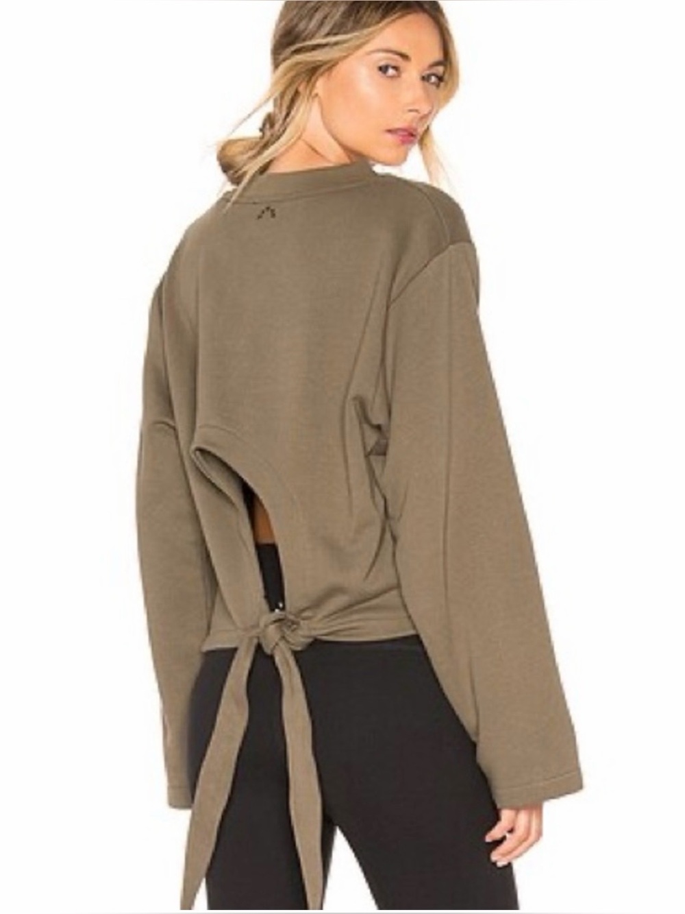 Varley Tie Back Sweatshirt Olive Green